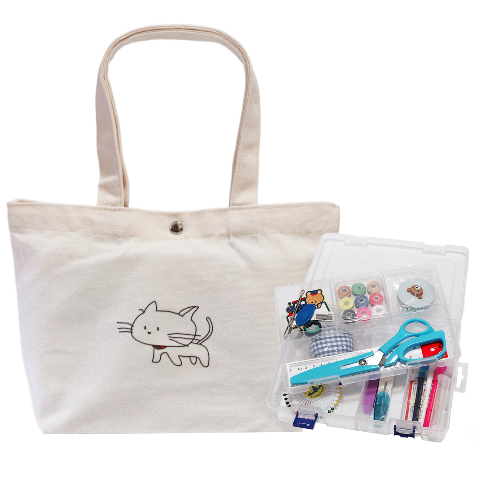 Amazon | 1ze1ziyo 裁縫セット トートバッグ 小学生 トートバッグ